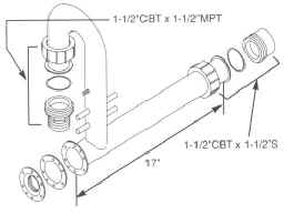 1-1/2" S.S. Cal Spas Heater Manifold